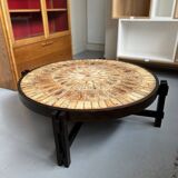 Herbarium round coffee table by Roger Capron