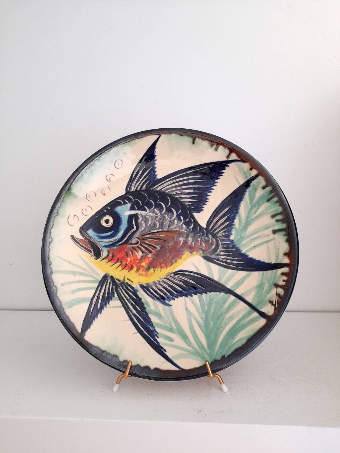Puigdemont ceramic fish wall plate