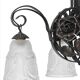 Art Deco style chandelier in molded glass and wrought iron frame
