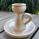 Pair of stoneware candle holders