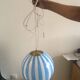 Suspension ronde rayé blanche et bleu thème Circus