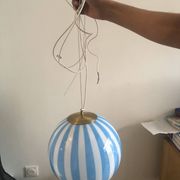 Round suspension striped white and blue Circus theme