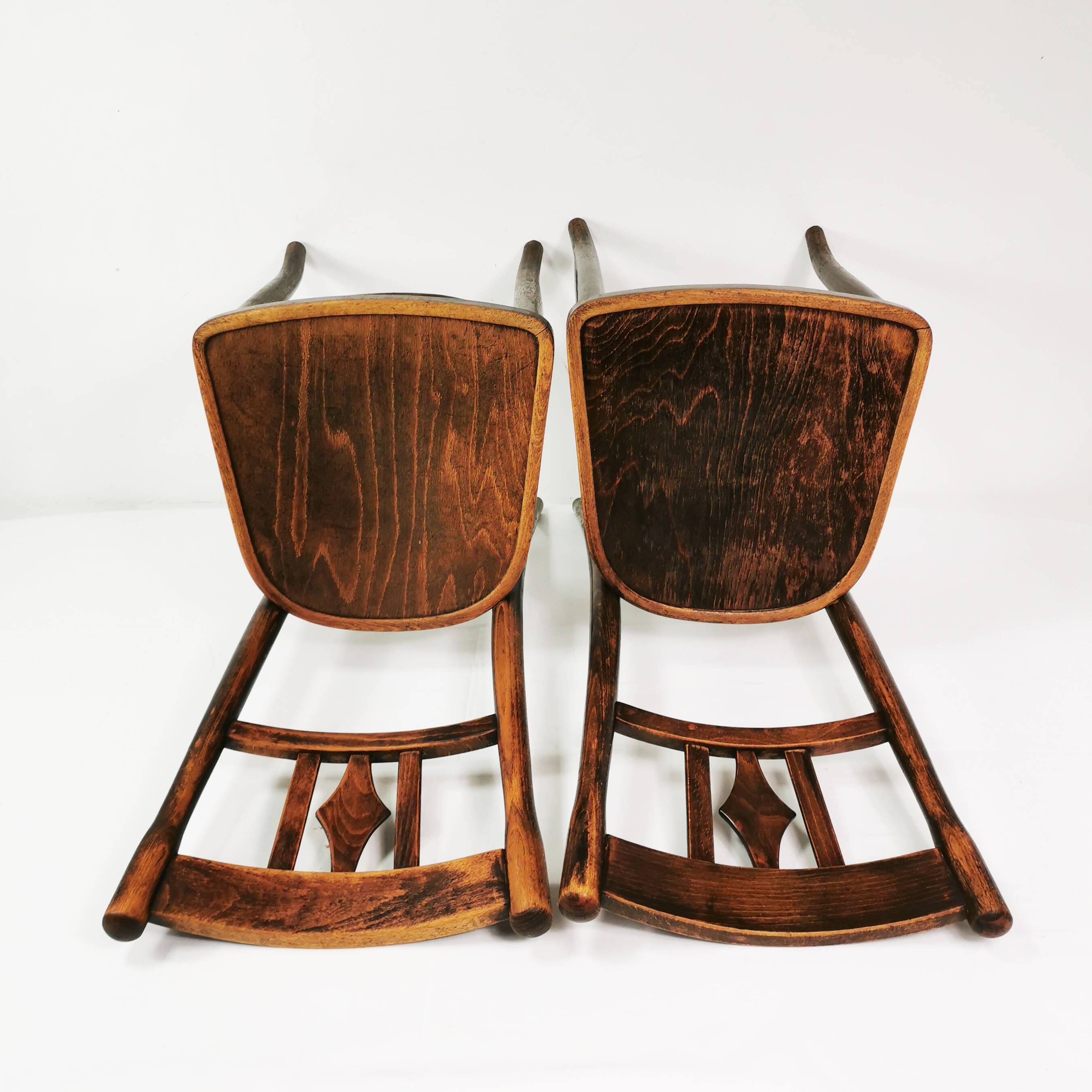 Pair of wooden Art Deco chairs, Thonet, Germany, 1930s.