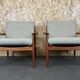 Pair of teak easy armchairs by Svend Aage Eriksen for Glostrup