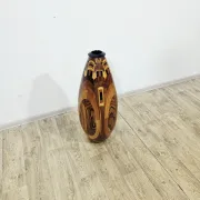 Monumental wooden floor vase / intarsia / wood mosaic / Africa / 1950s–1960