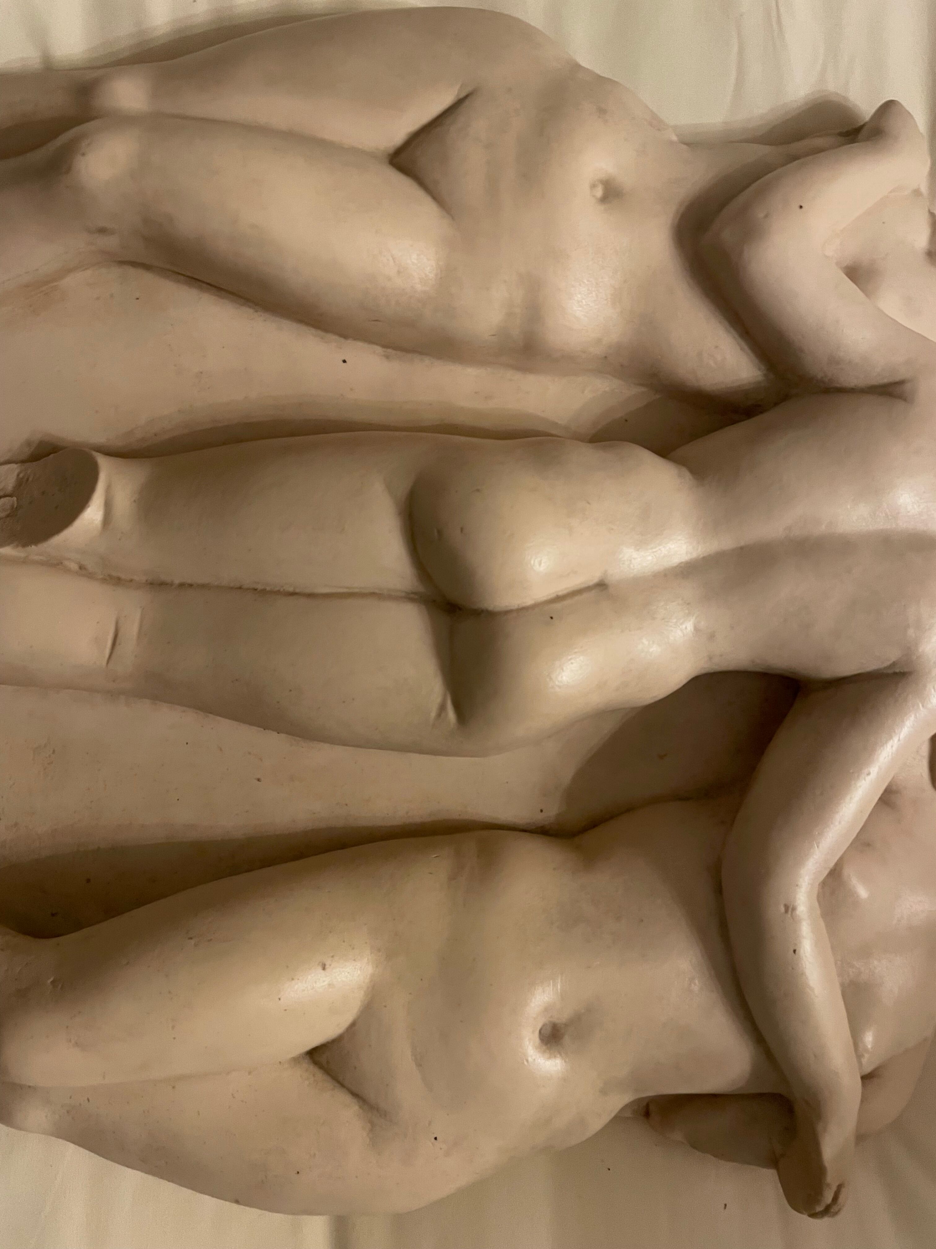 Bas relief of the three graces antiquity molding of the Louvre