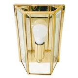 Vintage Hollywood Regency Wall Lamp in Solved Glass and Gold