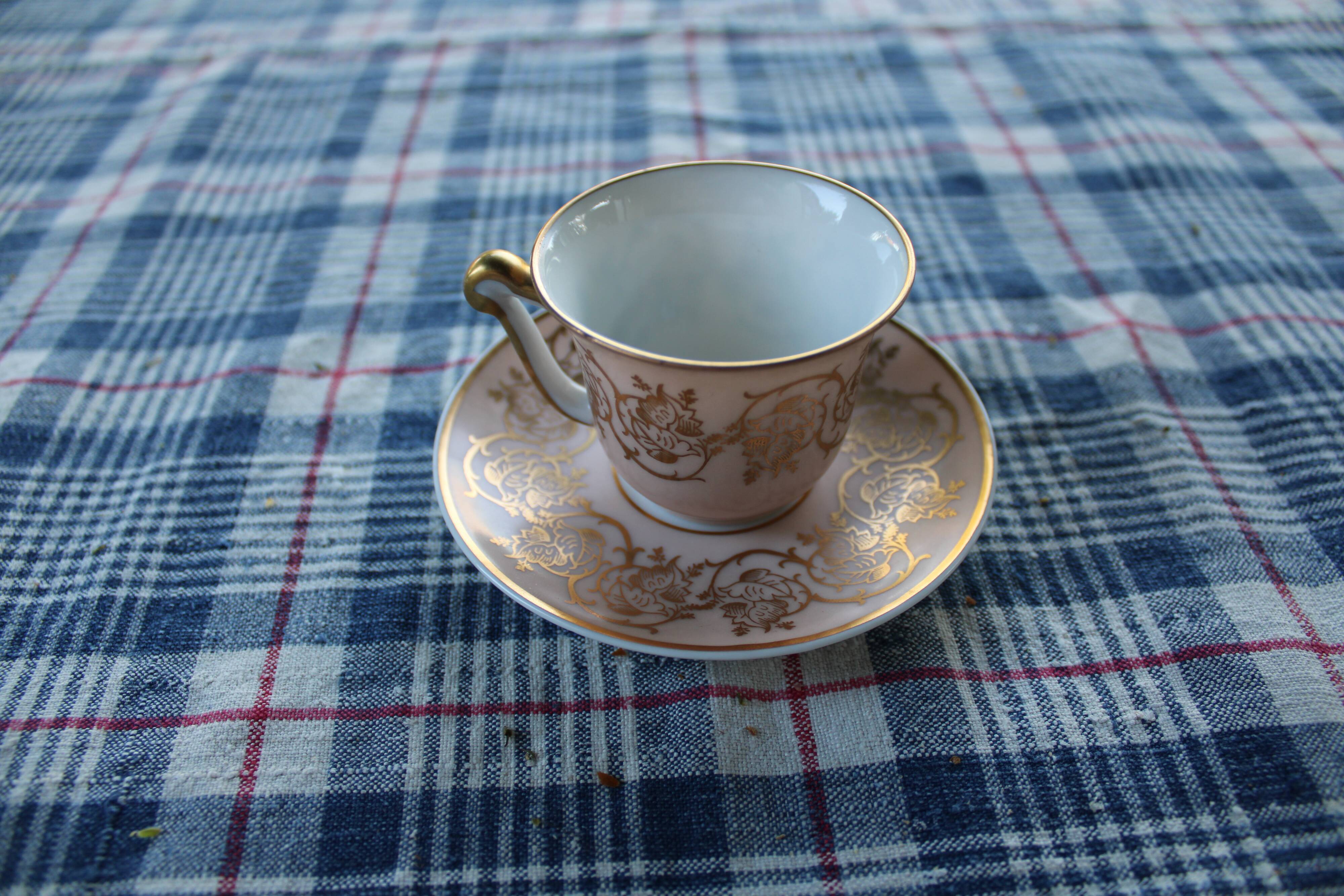 Coffee cup and saucer porcelain Raynaud