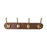 Wooden and brass hooks 4 hooks