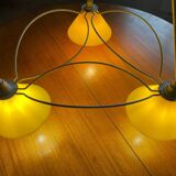 Vintage 3-light pendant light by Le Dauphin circa 1980s