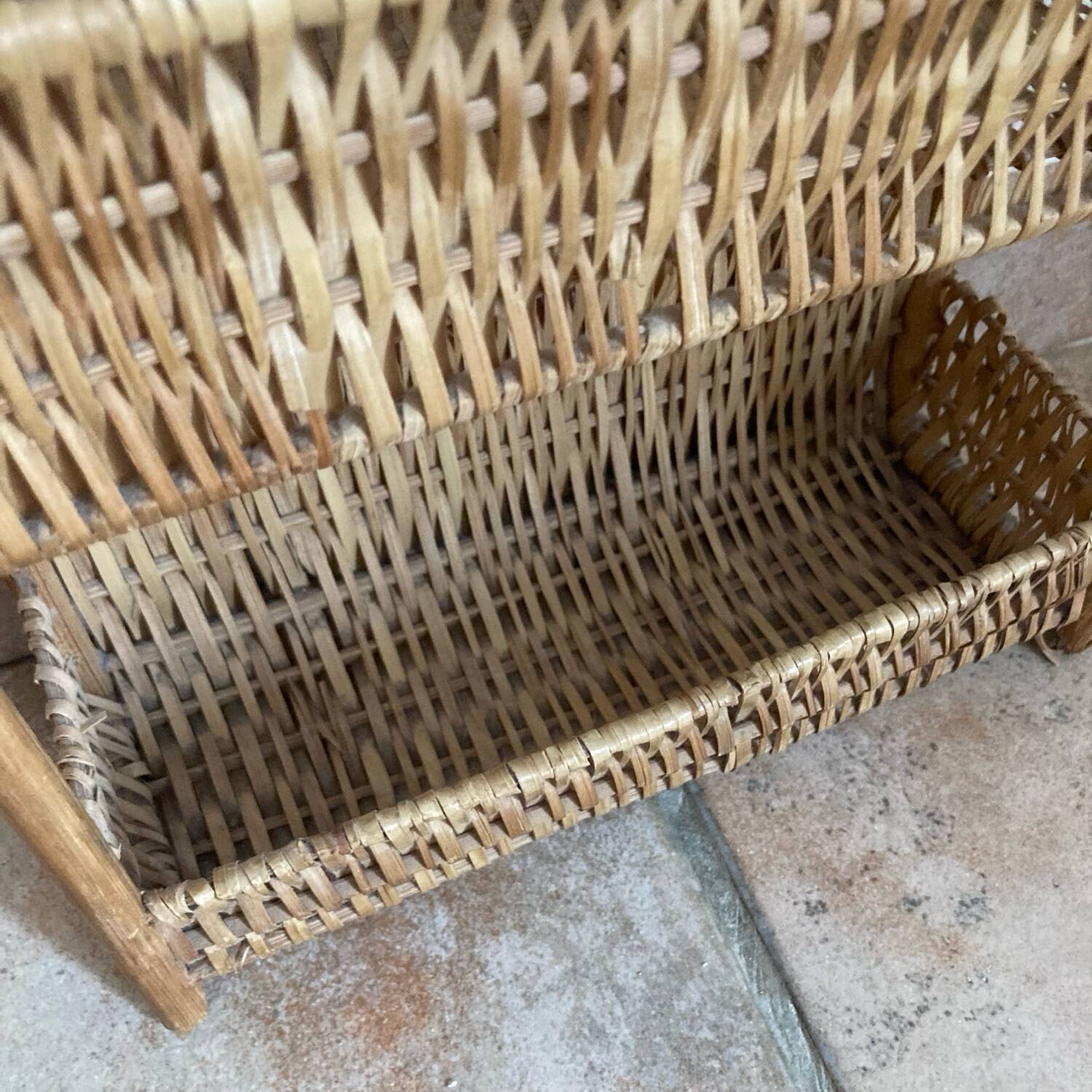 Vintage wicker wall shelf