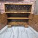 Restored Compact Art Deco Walnut Cabinet with Engraved Glass 1930s