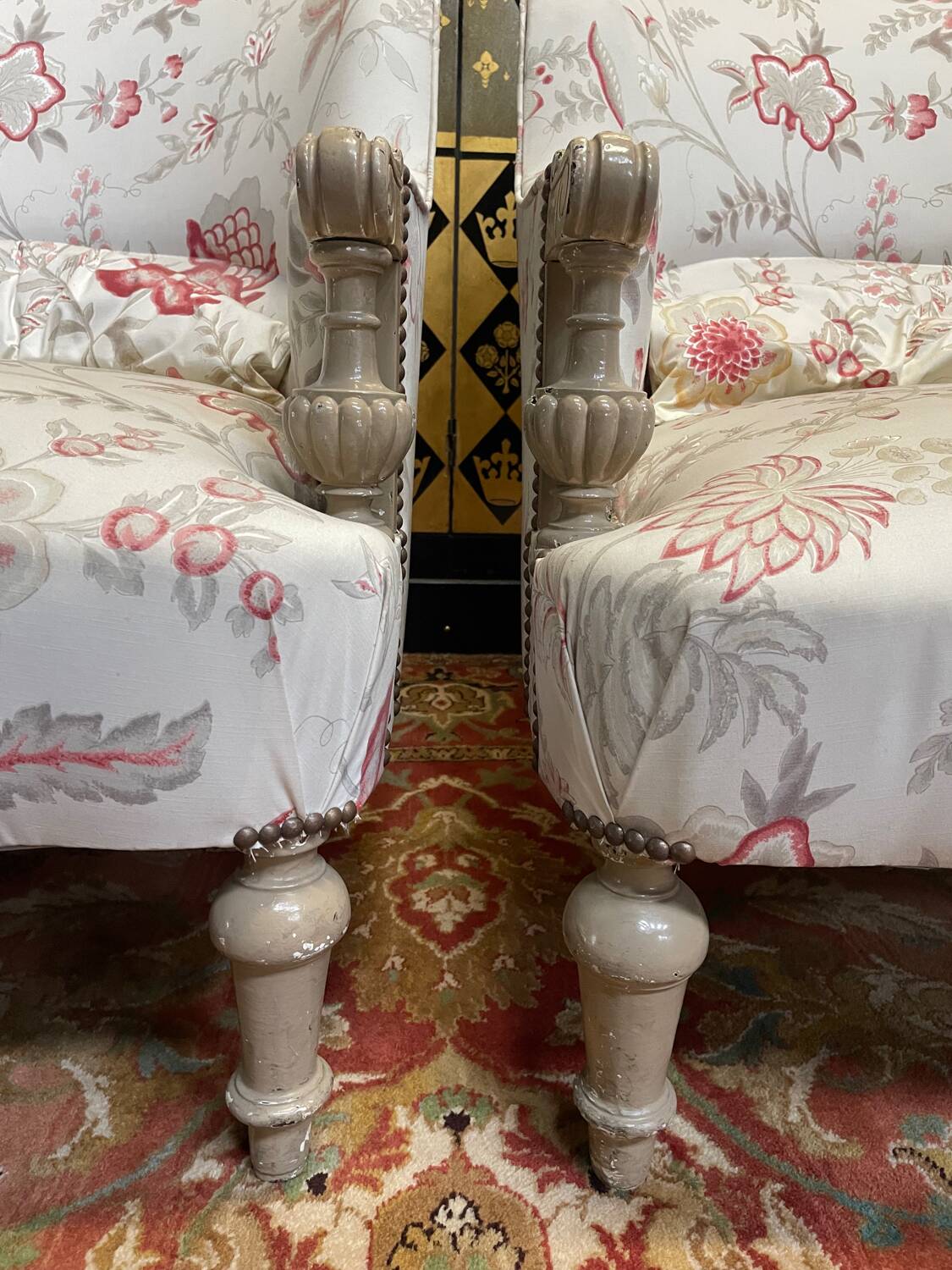 Pair of Napoleon III toad armchairs