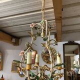 Lustre en fer forgé floral