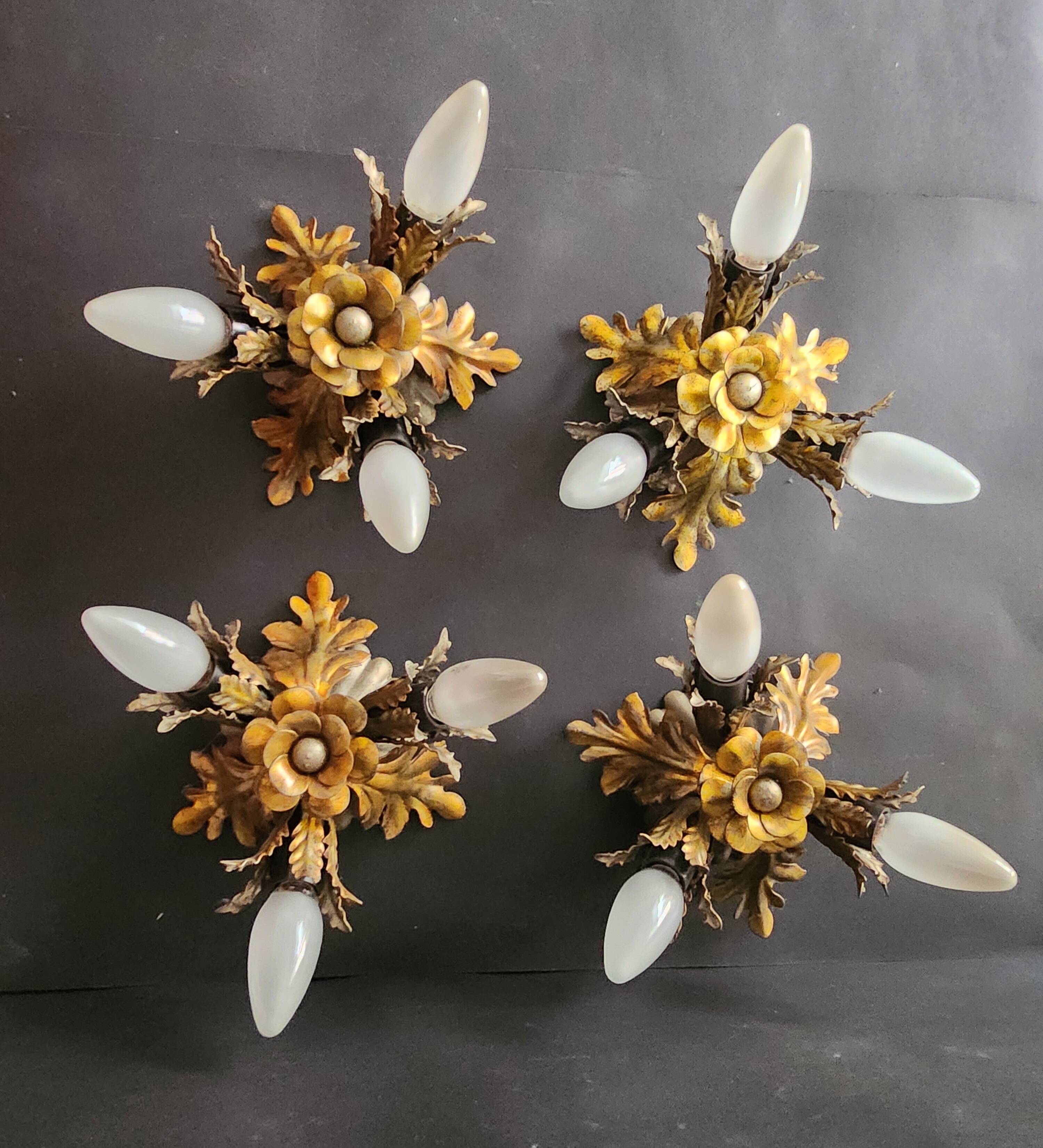 Gilded silver-plated Florentine ceiling lamps wall lamps Banci Florence