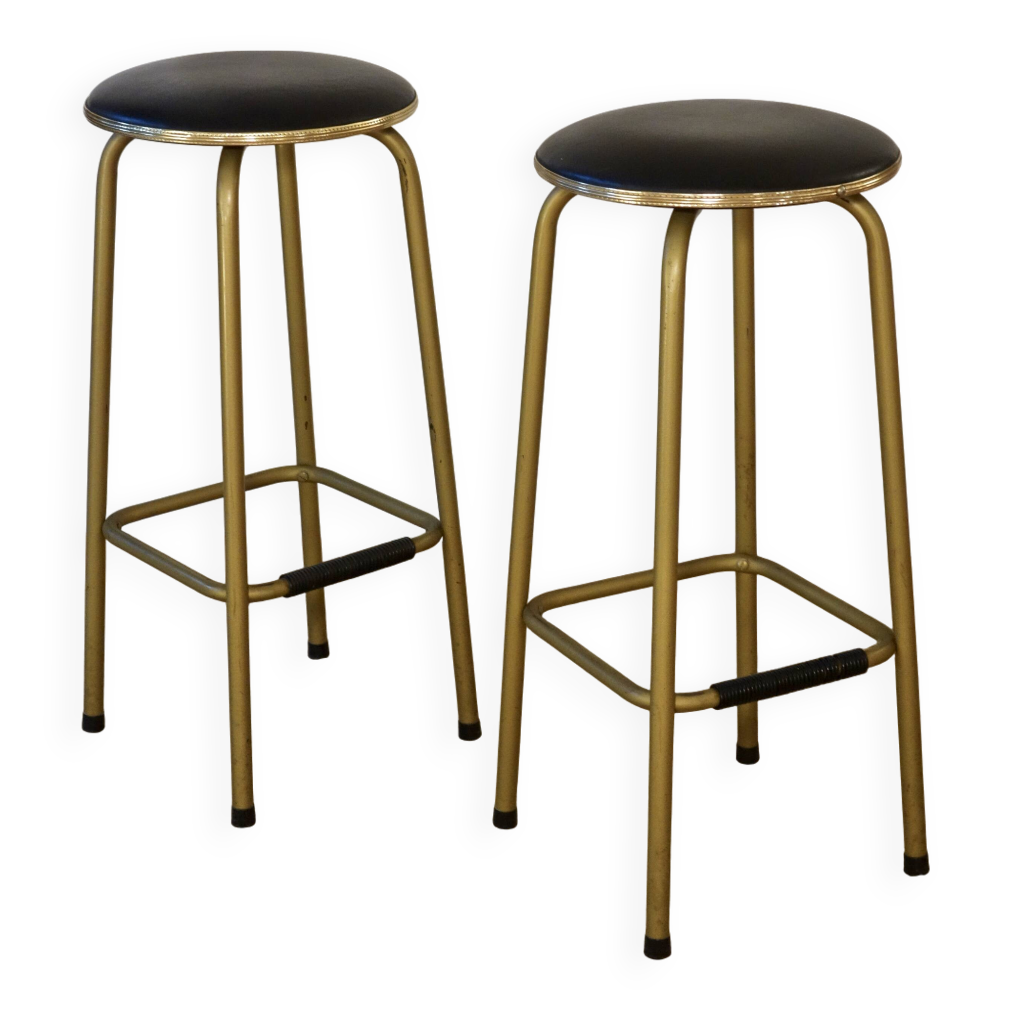 Paire de tabourets de bar, France 1950