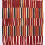 Red & Green Striped Pattern Turkish Kilim Rug, 270x383Cm