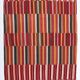 Red & Green Striped Pattern Turkish Kilim Rug, 270x383Cm