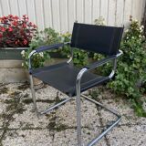 Vintage armchair in black leather