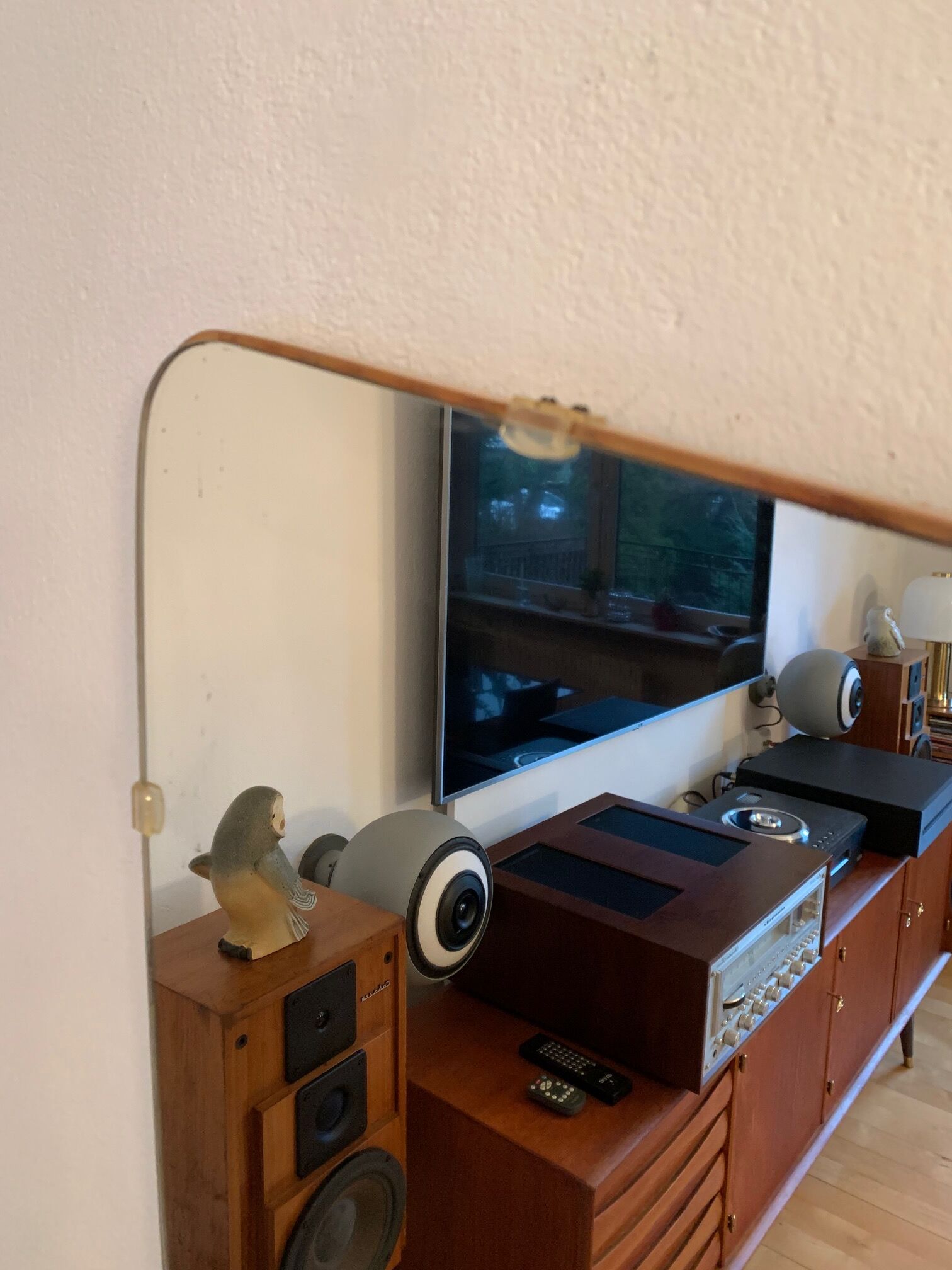 1960s asymmetrical mirror 35x78cm