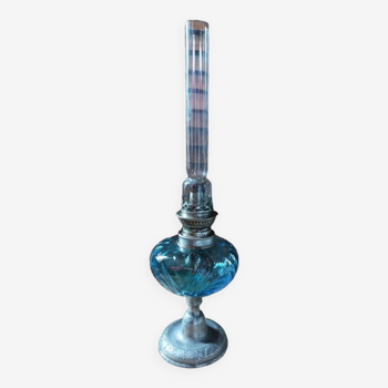Oil lamp blue glass