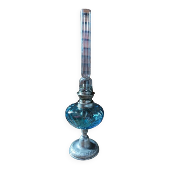 Oil lamp blue glass