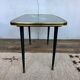 Table basse forme libre peinture sous verre heron jardin 1950 ancien