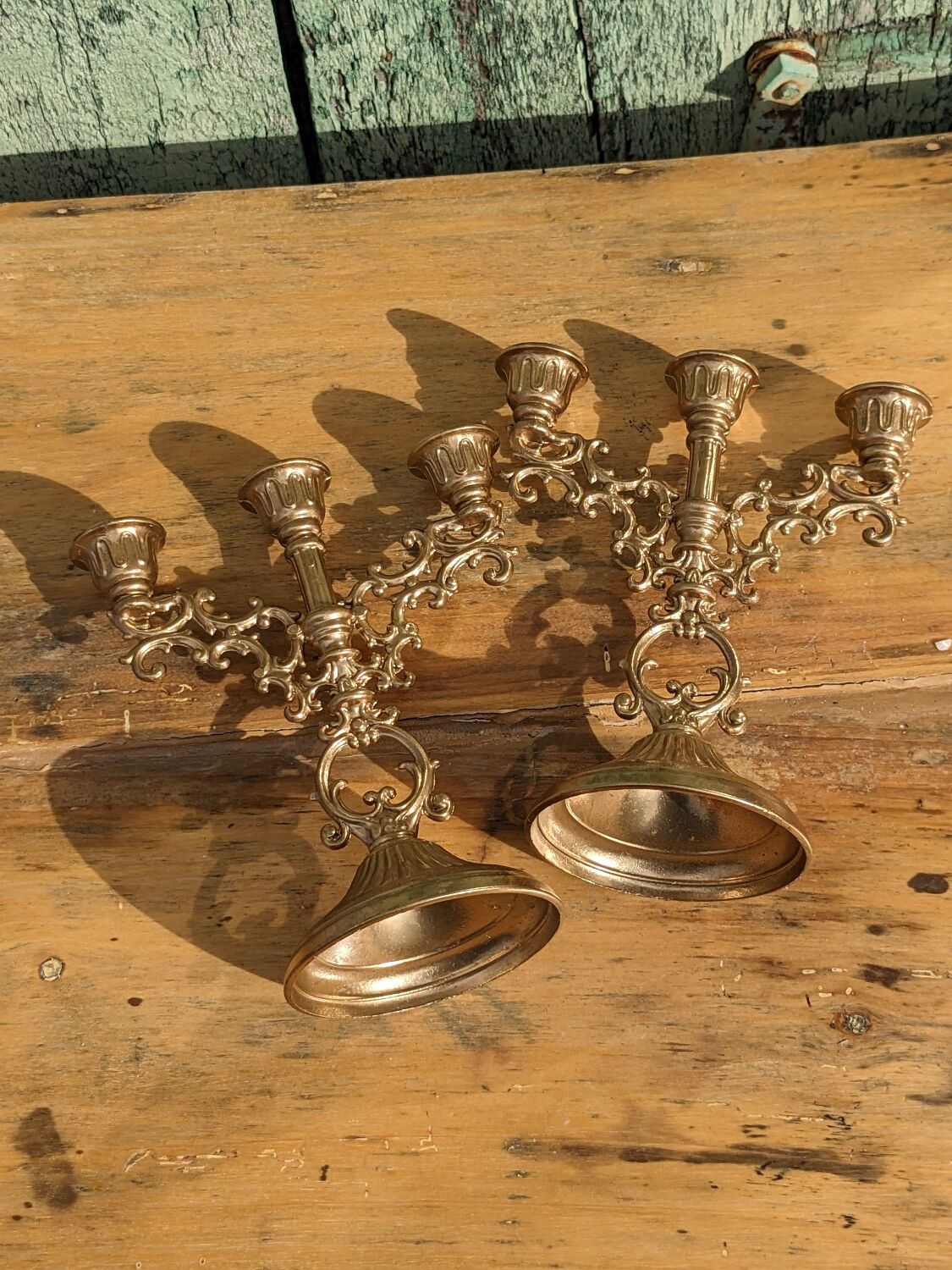 Pair of golden candlesticks