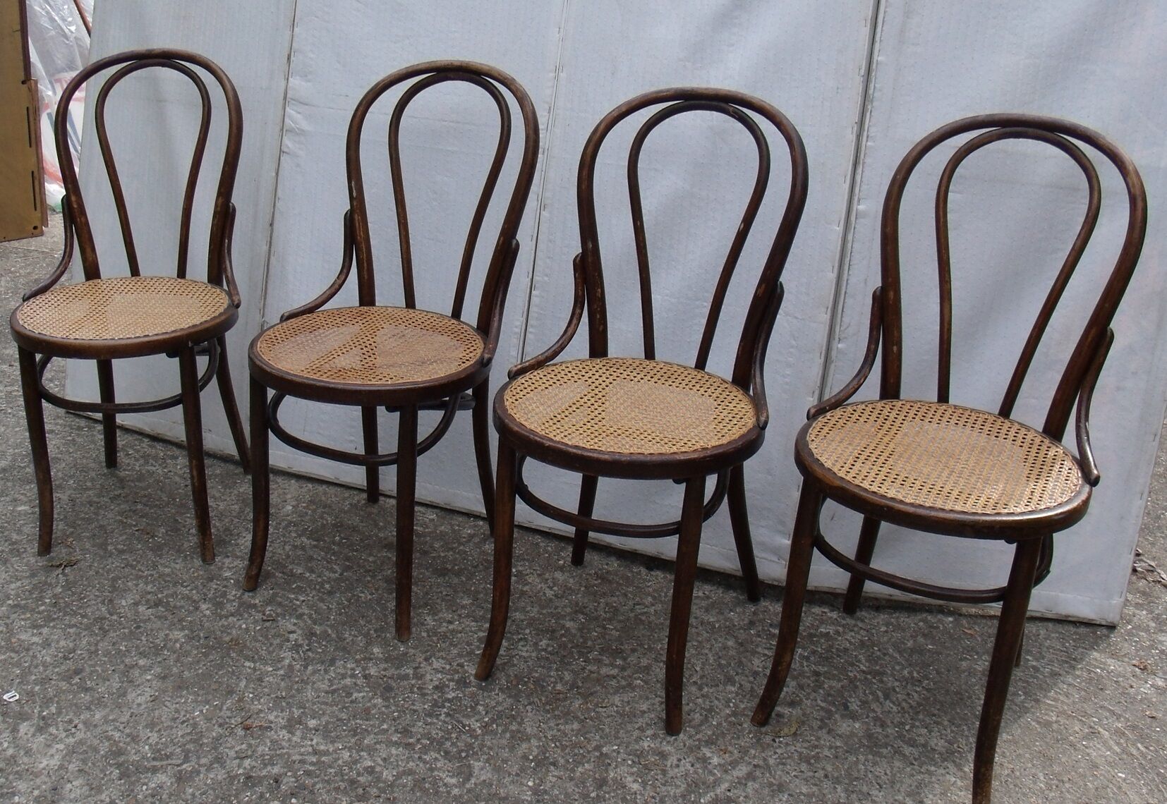 Lot of 4 chairs old bistro cyear