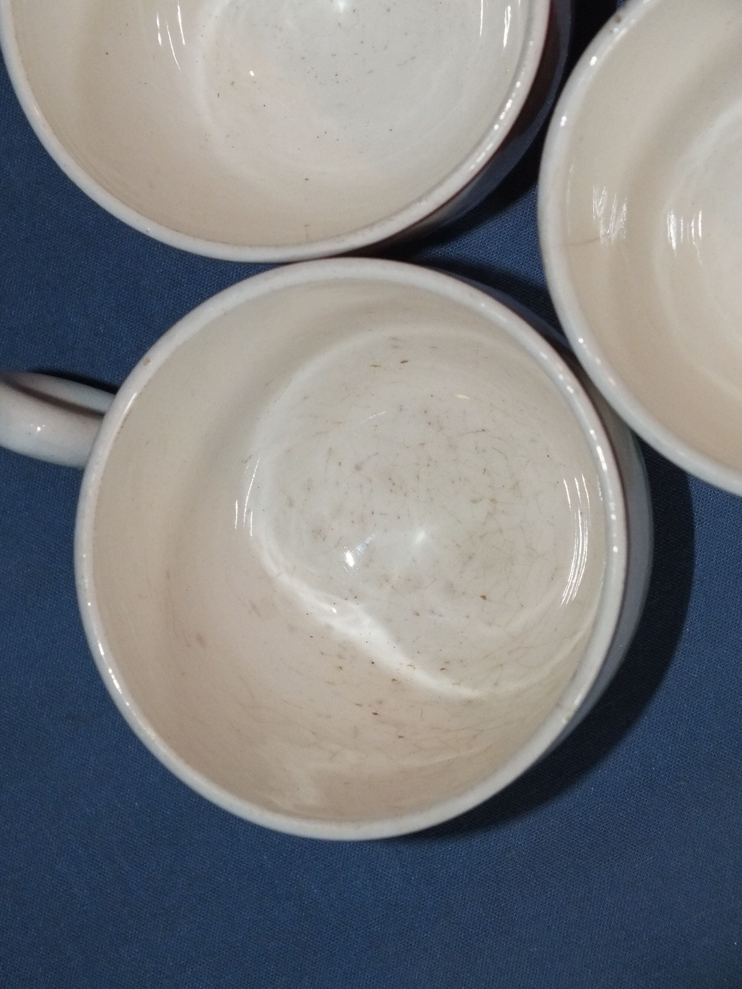 3 vintage cups of Salins earthenware