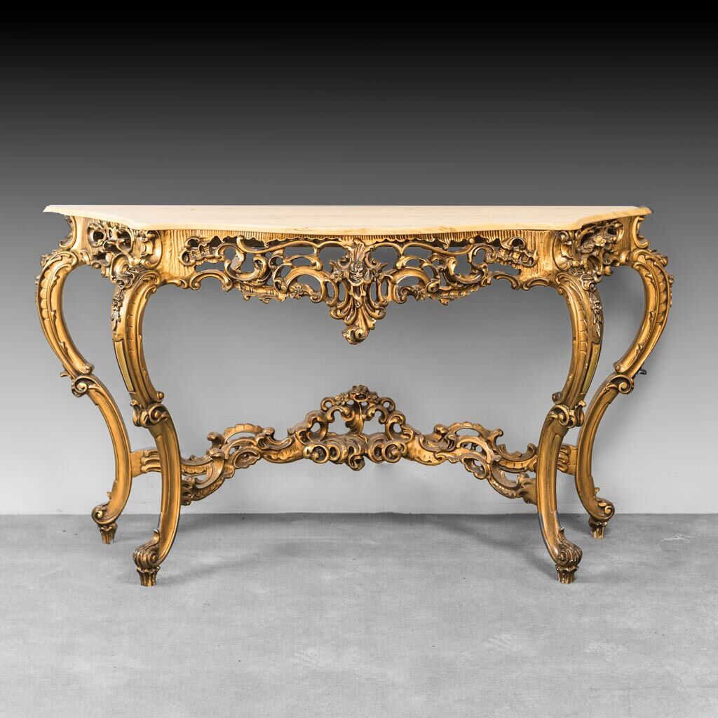 Console marble leaf gold 50
