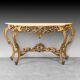 Console marble leaf gold 50