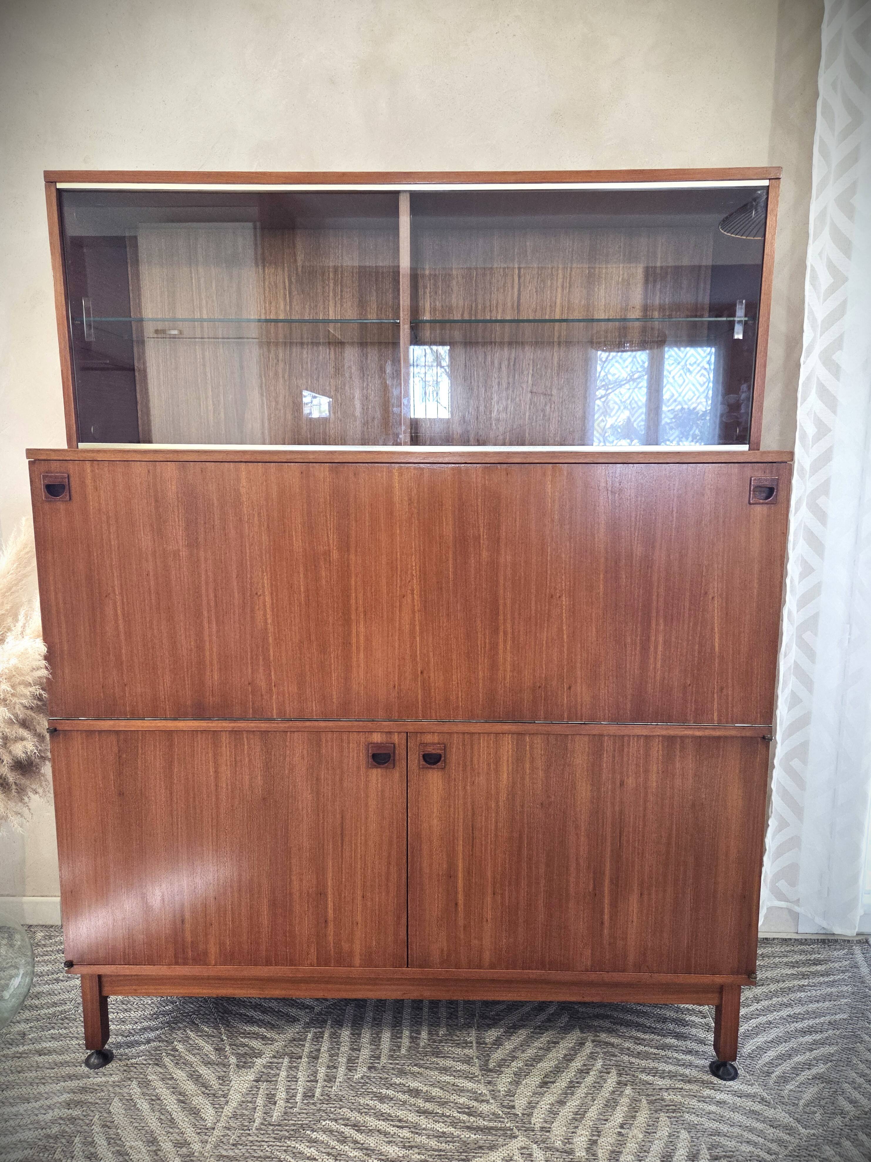 Buffet secrétaire en teck scandinave André Monpoix