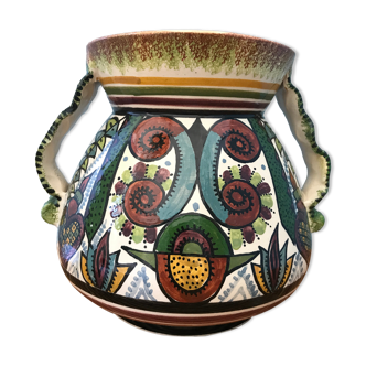Ceramic vase P. Fouillen Quimper
