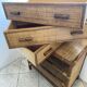Vintage 1970s bamboo rattan 3-drawer chest of drawers.