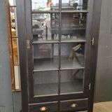 Showcase library patina black a door three drawers