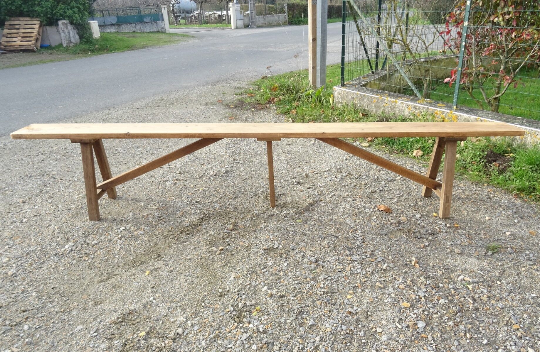 Solid wood farm bench 248 cm