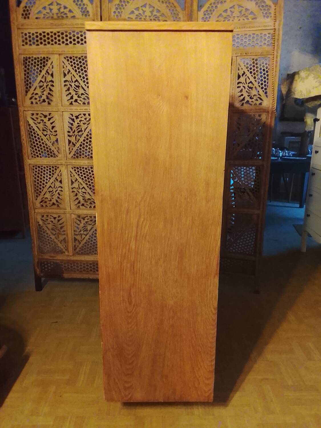 Vintage two-door wooden wardrobe
