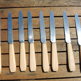 8 old bakelite / stainless steel dinner knives