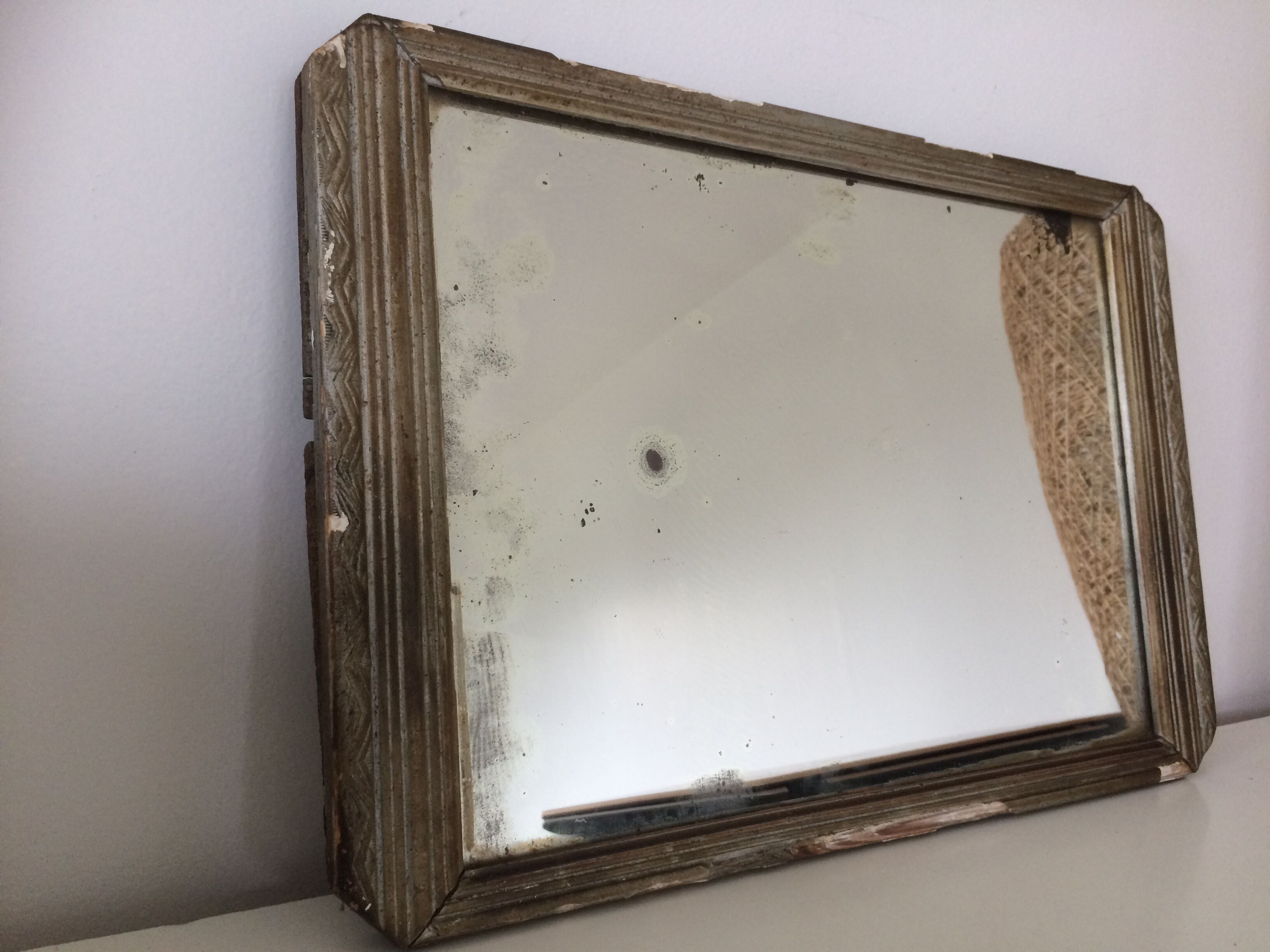 Former mirror in plaster and wood 39x26cm
