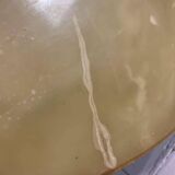 Vintage round coffee table: onyx top & gold brass structure