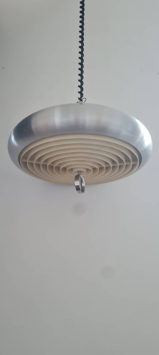 Brushed aluminum pendant light 1970