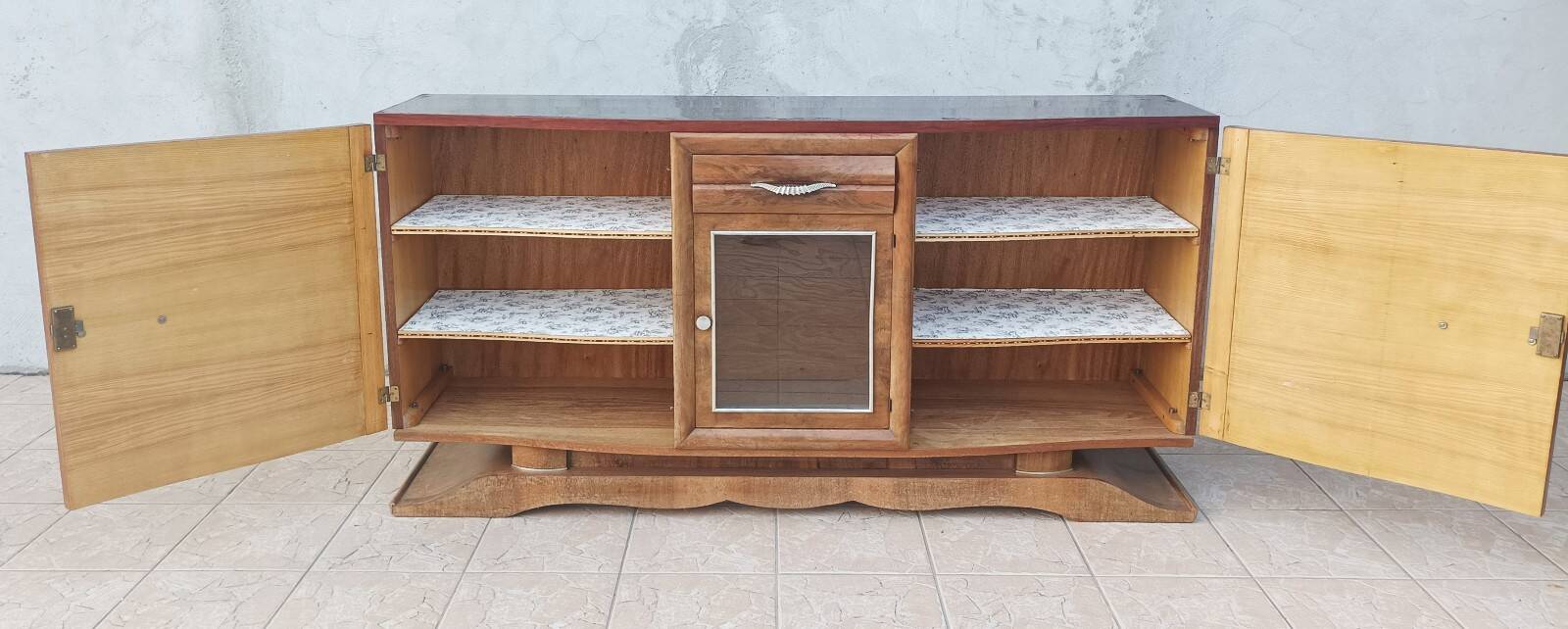 Art Deco walnut burl enfilade