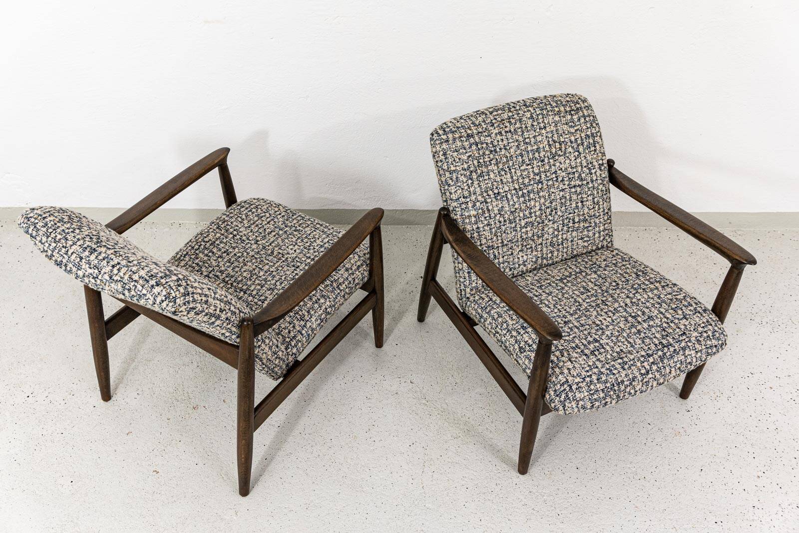 Pair of vintage armchairs GFM-64 by Edmund Homa, GFM, Poland, 1960s
