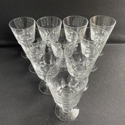 10 crystal port stemmed glasses - XXth