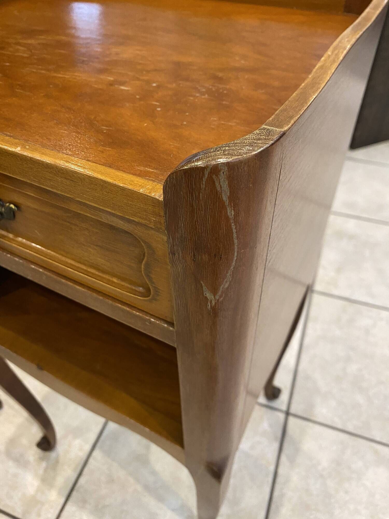 Pair of bedside tables with drawer and niche in Louis XV style.