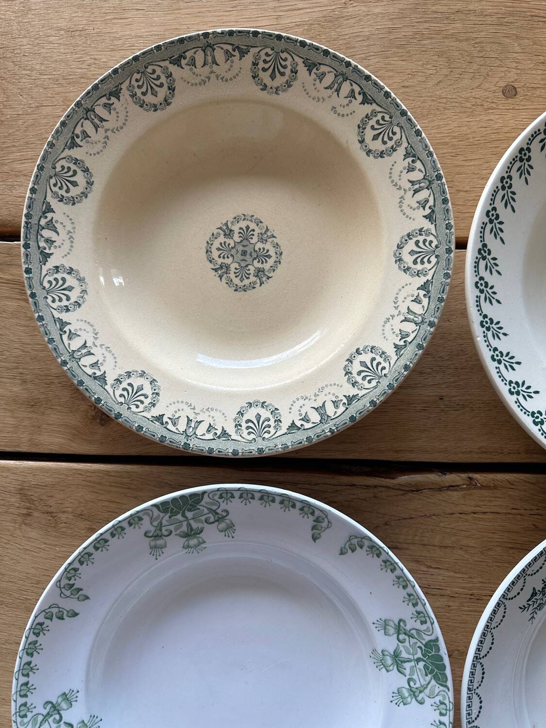 6 mismatched plates