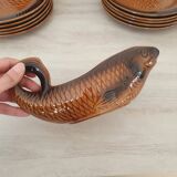 Sarreguemines 12-piece earthenware fish set