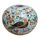 Pic-fleurs ancien en faïence décor main – oiseau & décor polychrome