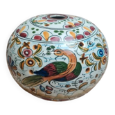 Old ceramic picture of flowers – bird & polychrome decoration